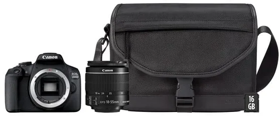 Canon EOS 2000D 18-55mm IS II + SB130 Veske + 16GB SD-kort