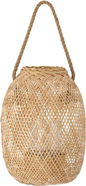 BLOOMINGVILLE Musu Lykt med Glass, Natur, Bambus