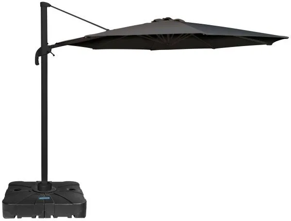 Roma parasoll med rotasjon mørk grå 3m