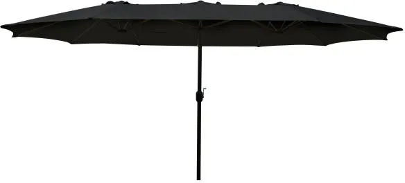 Tvillingparasoll svart 270x460cm