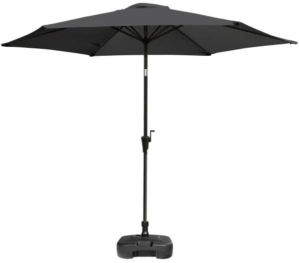 Parasol med vippe mørk grå 3m 3m