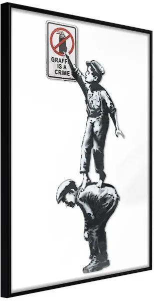 ARTGEIST Innrammet plakat - Banksy: Graffiti Is a Crime Svart 30x45