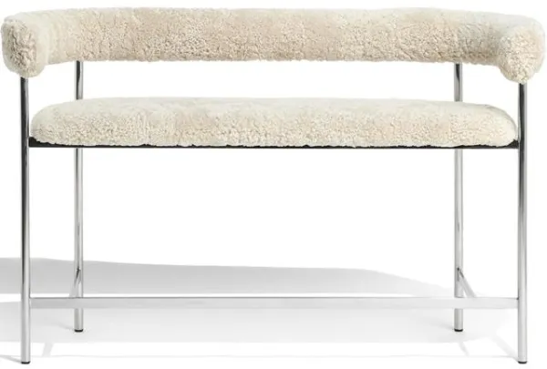 Møbel Copenhagen Font Bar Sofa 75 cm Sheepskin Oyster/Polert Stål Ramme