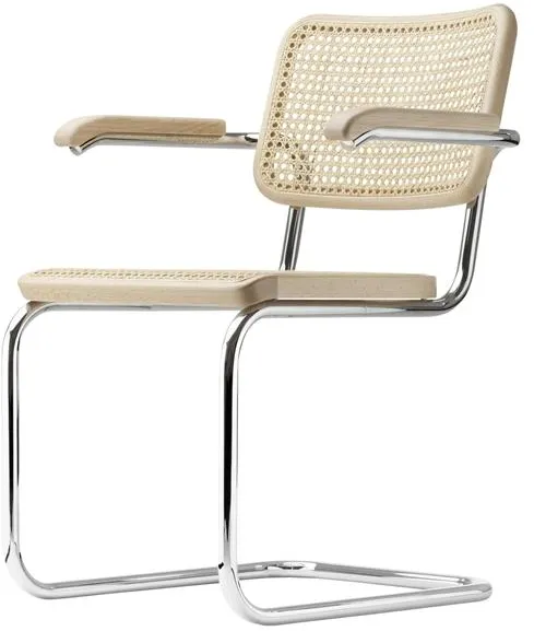 Thonet S 64 V Cantilever Spisestuestol med Armlener Krom/Bøk