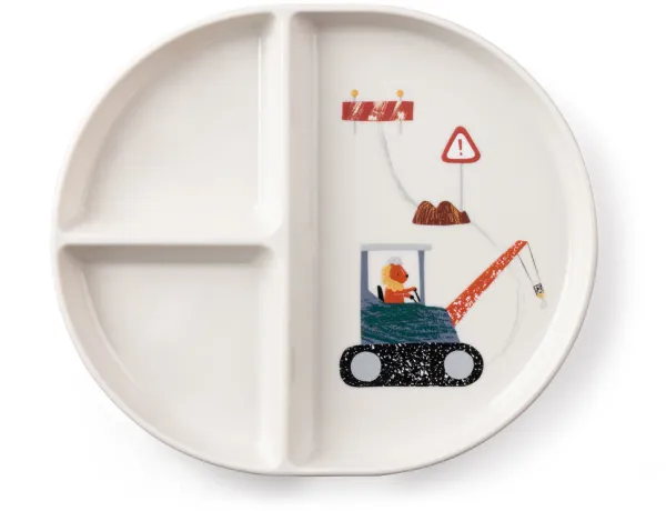 Tastii, tallerken med 3 rom, Busy Builders